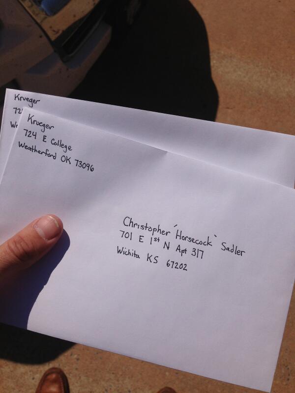 Csadler316's tweet image. Awesome &quot;@b_krueg: @Csadler316 I hope you have a lady postman 📬😳....  #checksinthemail http://t.co/f0NfKX4ITR&quot;