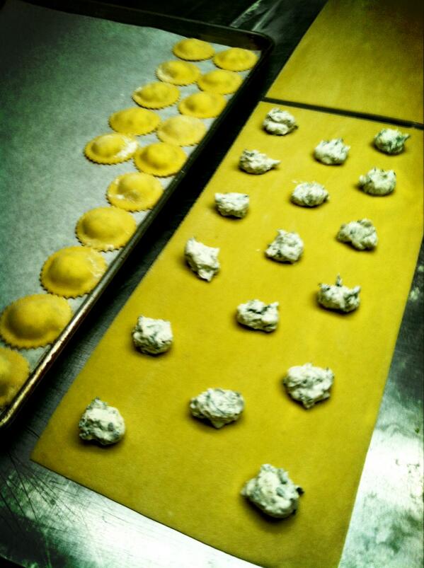 ThePickledChef's tweet image. Minted Ricotta Ravioli, will be served with Pistachio Sauce