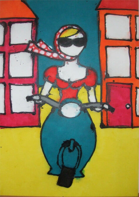 lambreta RT <a href="/KlasienW/">Paintings by ús</a> Al meer dan 100suggesties voor de #tekst op dit #schilderij. Wat wordt het? #Lastig! @kunstpers
