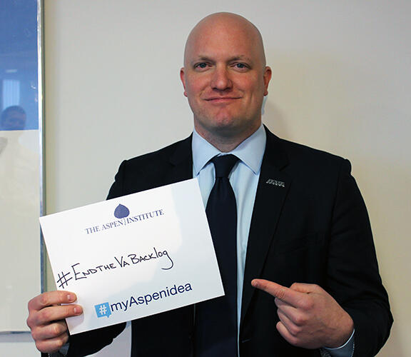AspenInstitute's tweet photo. PHOTO: Paul's #myAspenidea MT @PaulRieckhoff We're going to ask POTUS to #EndTheVAbacklog! @IAVA http://t.co/YhQMyjiVrp