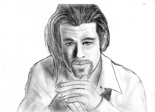 Un petit dessin, qui représente Brad Pitt (enfin vite fait quoi ^^)