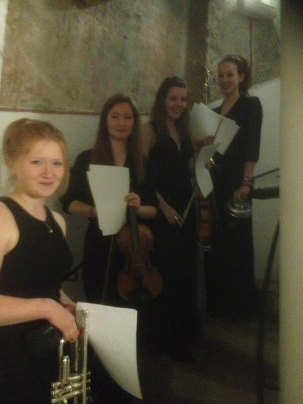 Back stage @ St John's with the St Helen &amp; St Katharine School mixed quartet about to premiere the F Naftel
Quartet
