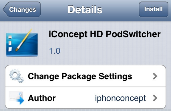 PodSwitcher's tweet photo. The first theme for PodSwitcher is available on Cydia. It is 'iConcept HD PodSwitcher' by @iPhonConcept (@MTK_Des1gn) http://t.co/Frh4g0fQuS