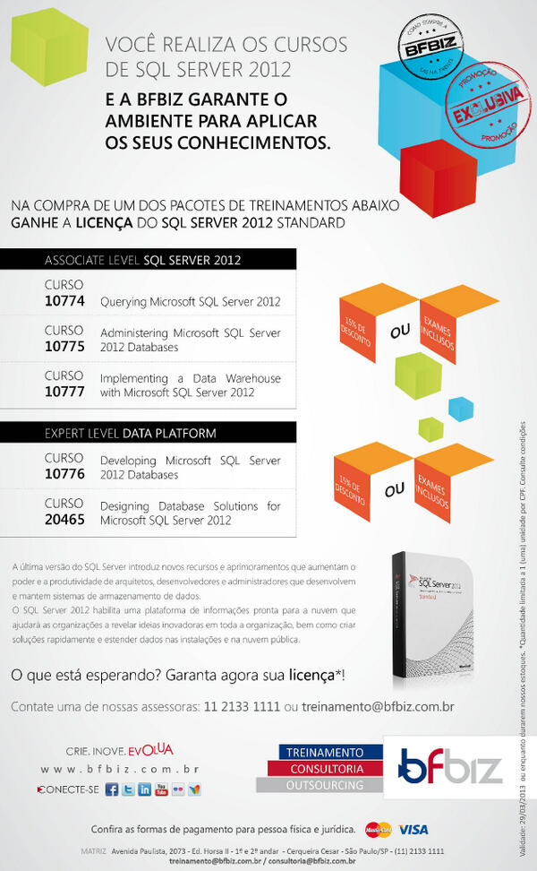 bfbiz_oficial's tweet image. Aqui você escolhe e sai ganhando de qualquer jeito!
#SQL12
Mais info em: 11 2133 1111 ou treinamento@bfbiz.com.br
