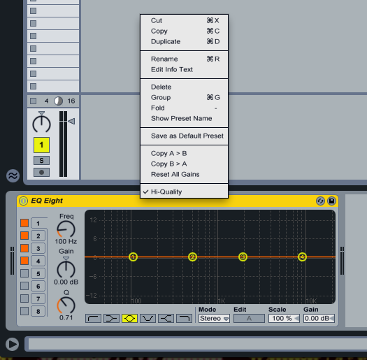 Ableton_eTips's tweet photo. #Ableton #Live #Tip #HiQ #EQ8 #Sabiasque Sabias q el EQeight en Ableton tiene un modo con mejor calidad de sonido? http://t.co/xeBi0M5PlH