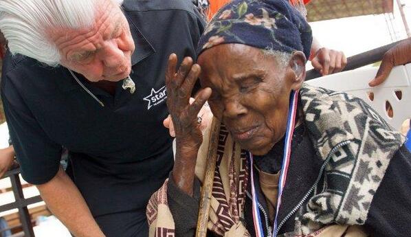 starkeyfnd's tweet photo. Rwandan woman overcome w/ emotion when she heard 4 the 1st time in years &amp; needed to be comforted by @StarkeyHearCEO. http://t.co/geYGE5LbPS
