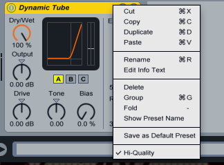 Ableton_eTips's tweet photo. #Ableton #Live #Tip #HowTo #DynamicTube #Didyouknow Did you know that Ableton's Dynamic Tube has a High Quality mode? http://t.co/1EagfmJJxj