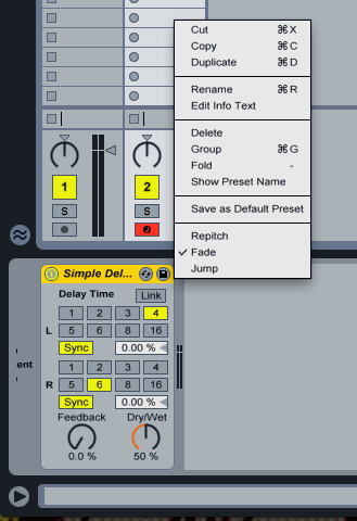 Ableton_eTips's tweet photo. #Ableton #Live #Tip #HowTo #Fade #Jump #Repitch #SimpleD Did you know that Ableton's Simple Delay has 3 diff. modes? http://t.co/RoQtoqTrBz