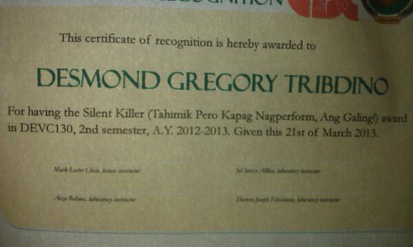 dgetribdino's tweet image. BUT WAIT JUST ONE MORE lookit my award hehe I am really pleased with this people appreciate me yay--#OkayGoodnight