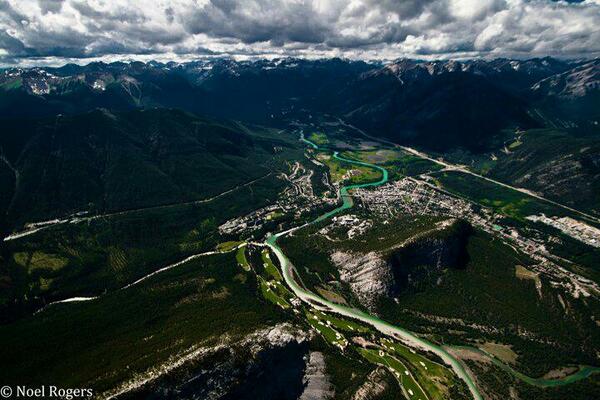 It may be officially spring but its going to be a while before #Banff looks this green again! #rockies #bowvalley