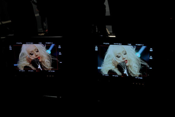 xtina's tweet image. Me+Me! :) From the #FeelThisMoment video shoot.