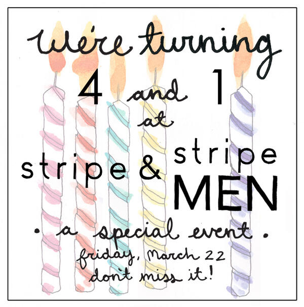 StripeShop's tweet photo. Tomorrow is our birthday celebrations at Stripe and Stripe MEN! Come by from 4-9 for secret savings and cupcakes! http://t.co/HFKslTLpmu