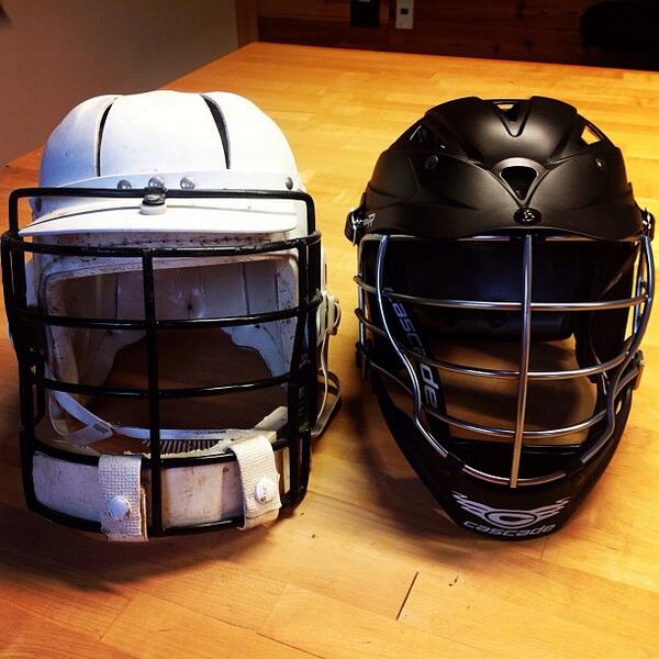 lacrossedotcom's tweet photo. #lacrosse helmets sure have changed over the years! Left or right? @cascade_lacrosse #cpxr #tbt http://t.co/omEWwQw8Iq