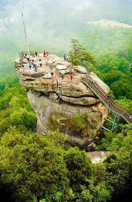 GreatEarthPhoto's tweet image. Chimney Rock, a 315-foot (96 m) granite monolith in Chimney Rock State Park near Chimney Rock, North Carolina