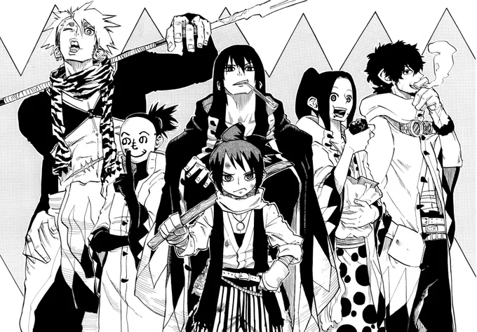 いよいよ「ジャンプVS」本日発売です。「ヨアケモノ」よろしくお願いします!ついでに、描いたはいいが世に出す機会の無いであろうカットを。こいつらが活躍する漫画ですので、一人でも気になるキャラがいたら、是非ぜひ試しに読んでみて下さい〜! 