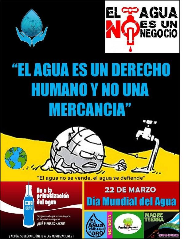 ISPJovenes's tweet photo. El Agua no es un negocio es un derecho, No a la Privatización #DiaMundialDelAgua @PSIglobalunion http://t.co/VsBuUDZOL7