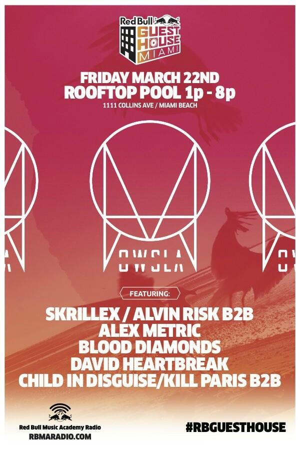 aecollective's tweet photo. Hang w/ us at #RBguestHouse today w/ @Skrillex + @Alexmetric + More #WMC13 

RSVP http://t.co/UHNWZ8Xfje Code #1777 http://t.co/vXbFOrMTaS