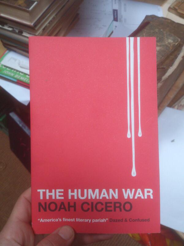 A rainy morning at the shop. Come in and see our newest used paperrs, including Noah Cicero's, The Human War.