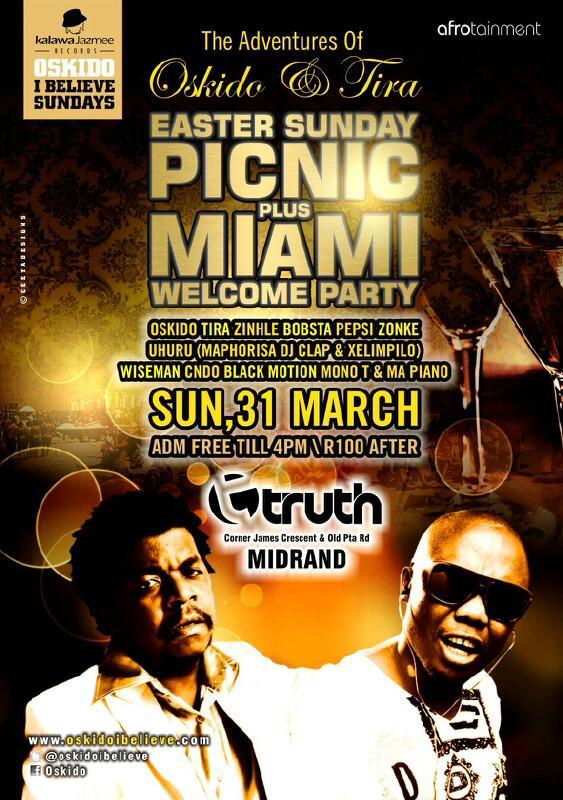 Sunday 31 March Adventures of <a href="/OskidoIBelieve/">Oskido’s Big Day Out</a> &amp;amp; <a href="/djtira/">Makoya Bearings</a> #TheTRUTH #MIDRAND