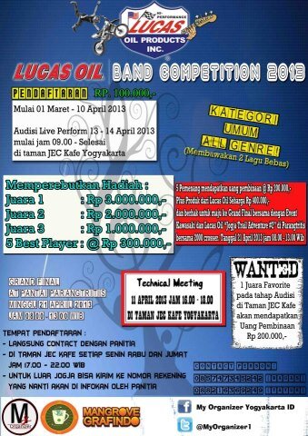 PendaftaranFestBandLucasOIL | berakhir 10Apr13 | Regist:100rb |  CP:085747345242 / | -<a href="/Asmicband/">ASMICband (official)</a>