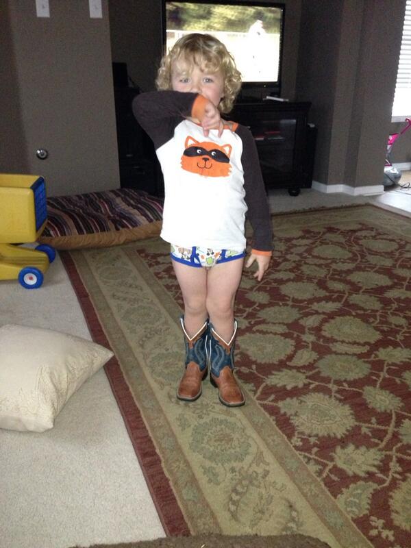 _Matt_Kirk's tweet photo. This boy can not wait to try his new boots out at the rodeo today. http://t.co/dUqpVC0uzU