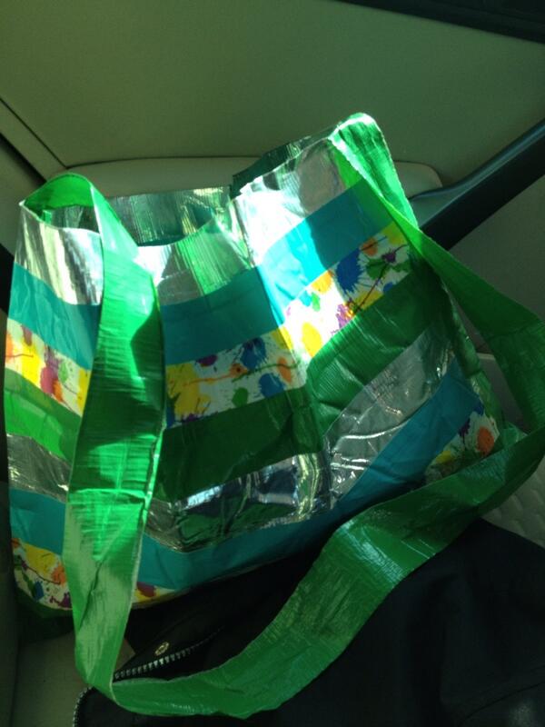 droberge's tweet photo. Sienna's bag stuffed with her gear for Guys &amp; Dolls.  Made by the creative daughter of @heatherjury! http://t.co/HGuZ7lKrKl
