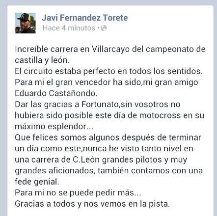 Fedemotocyl's tweet photo. Palabras del ganador de hoy en Villarcayo. Gracias Torete!!! http://t.co/wlrQ4D7ICk
