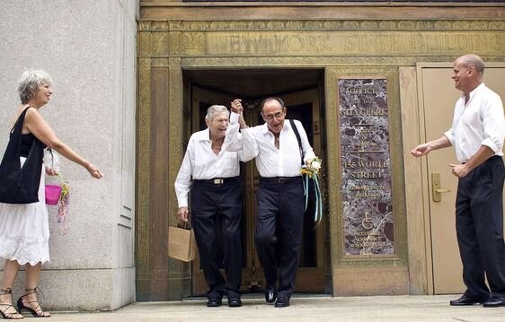 ringsofequality's tweet image. Philippe (72) &amp;amp; Byron (86) celebrate their wedding, legally recognizing their 50 years together! #marriageequality