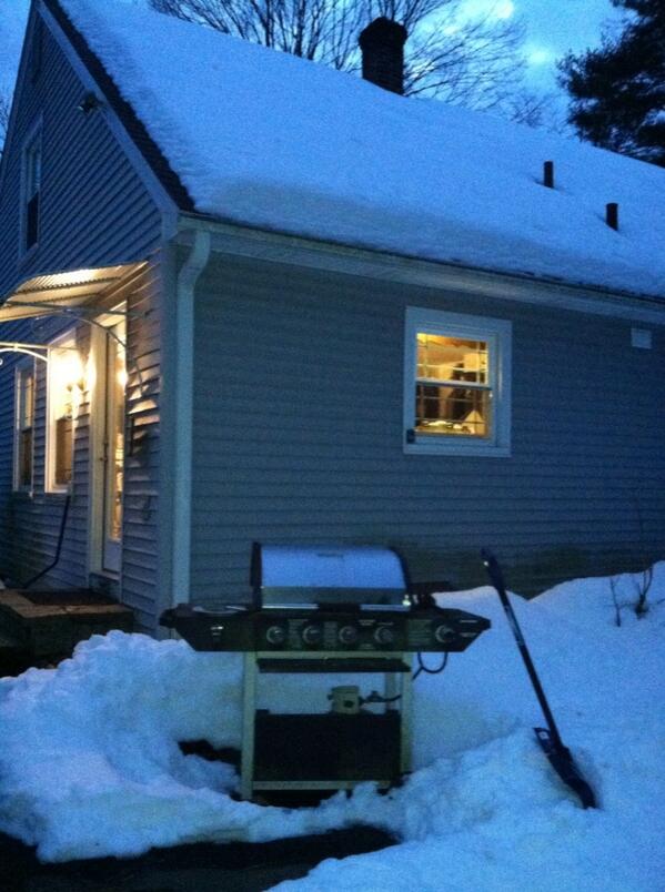 mtb2die's tweet photo. Beautiful day biking and running on nice dry roads in W. Mass come home and have to shovel out the grill for dinner. http://t.co/lU5mJB7mai