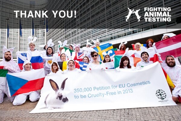 FightAnimalTest's tweet image. The Cosmetics Directive Law is now in force banning animal testing of cosmetics in Europe. Join in the celebrations