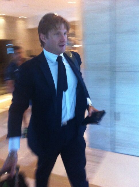 Cric_Pramod's tweet image. See you in IPL. #HomeworkGate. RT 
@ChrisBarrett_ Shane Watson leaving team hotel in Chandigarh
