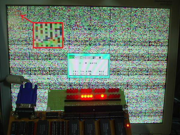 がたろう Ttlでcpuを作る爺 コンパイラやosも手作りです 16bit Ttlコンピュータ 遂にvramを実装 画像はvramの通電直後のランダムパターンだ 256 256の解像度に成功 次はいよいよcpuからvramを書き換る機械語命令の実装ぢゃ Http T Co Vmam6q0hnb がたろう Ttlでcpuを作る爺 コンパイラやosも手作りです 16bit Ttlコンピュータ 遂にvramを実装 画像はvramの通電直後のランダムパターンだ 256 256の解像度に成功 次はいよいよcpuからvramを書き換る機械語命令の実装ぢゃ Http T Co Vmam6q0hnb
