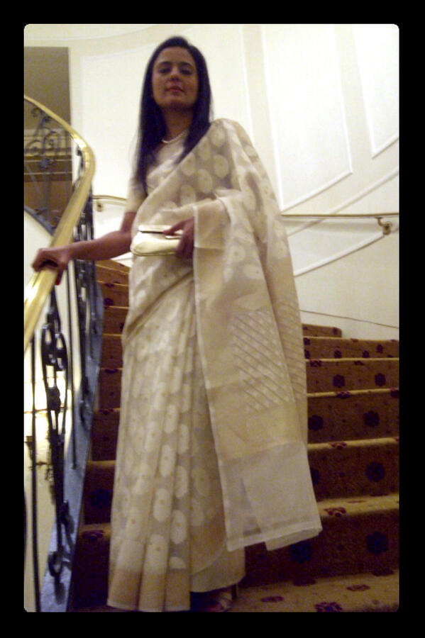 X \ DeMellier على X: Mahua Moitra at the Harvard India Conference Ball  2013 wearing the Parisian in pale gold calf