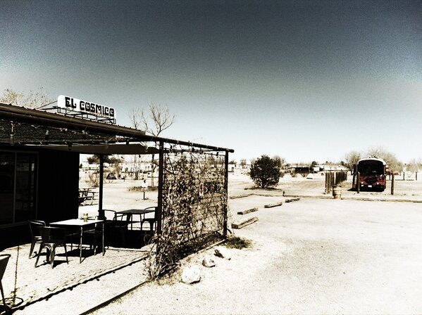 TweetBusso's tweet photo. Stopped in at El Cosmico in Marfa #CooCooTour #gopromusic http://t.co/lHqyYgzzwJ