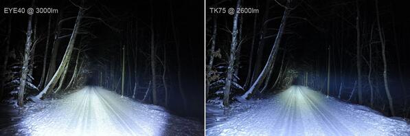 #Niteye #EYE40 versus #Fenix #TK75
Beamshot Comparison