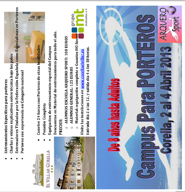 entrenadorobert's tweet photo. Campus para PORTEROS en navarra. Tres días de lujo conviviendo con http://t.co/jfdO1Al3wU: arquero.sport.1@gmail.com http://t.co/vuuoTsHr3Y