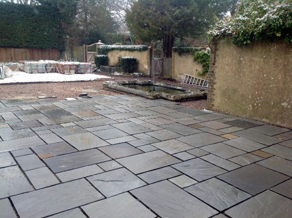 BeaucroftConst's tweet image. And here's the latest at Brock - some tasty Indian Sandstone paving.