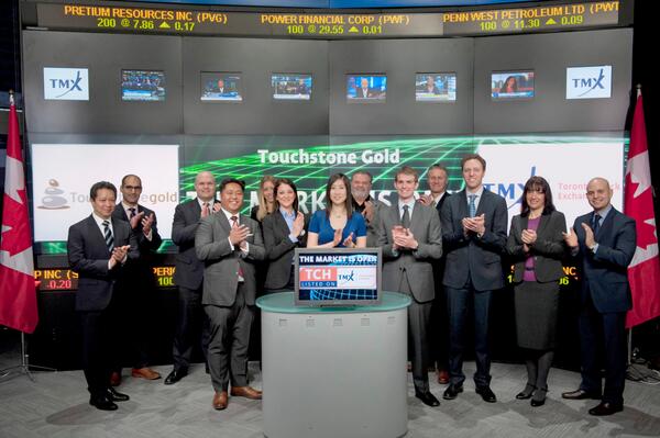 TouchstoneGold's tweet photo. Touchstone Gold Limited (TSX:TCH) Opens the Market for the Toronto Stock Exchange. http://t.co/ZGeoL84mWE
