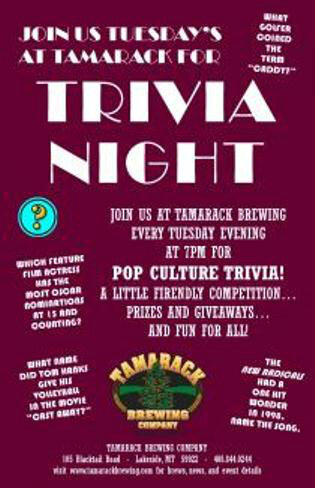 Grab your smartest friends and join us for Trivia tonight starting at 7pm.