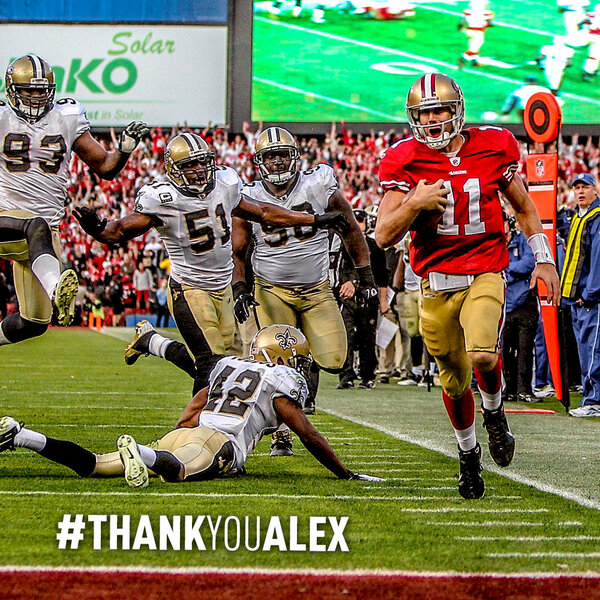 NinersNation's tweet photo. Indeed RT @49ers: #ThankYouAlex http://t.co/lsit8q3F84