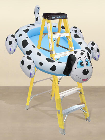 Jeff Koons, Dogpool Ladder, 2007, Polychromed aluminium, plastic, 85 x 59 1/4 x 66 1/16 inches. Edition of 3