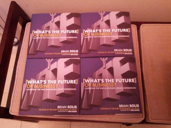 jowyang's tweet photo. Got my personal copies of WTF by colleague @briansolis. If I read all copies will I become  four times as smart? http://t.co/DWxJIyDgGz