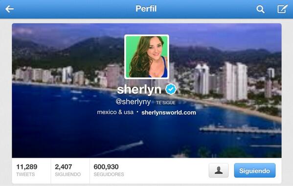 ElBienamadoTv's tweet photo. ¡¡Felicidades @sherlyny ya son más de 600,000 followers verdaderos!! #Enhorabuena http://t.co/cpJkXhIv3W