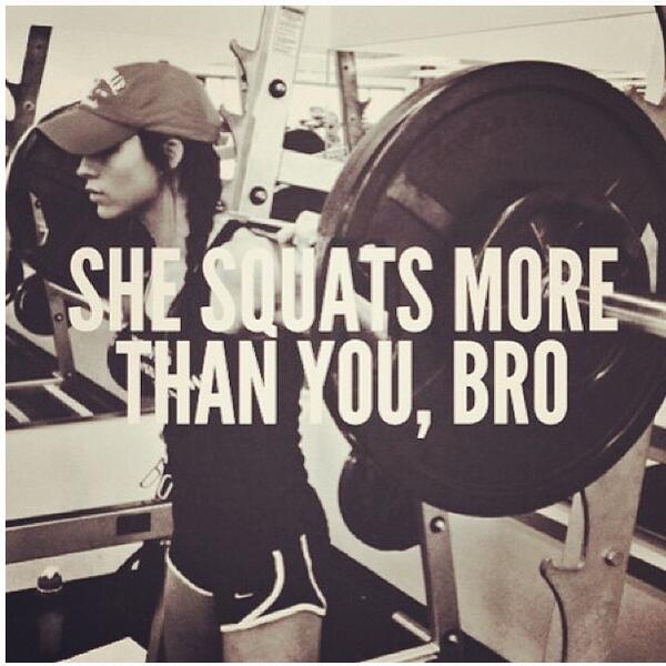TheBrosCode's tweet image. She squats more than you, bro.