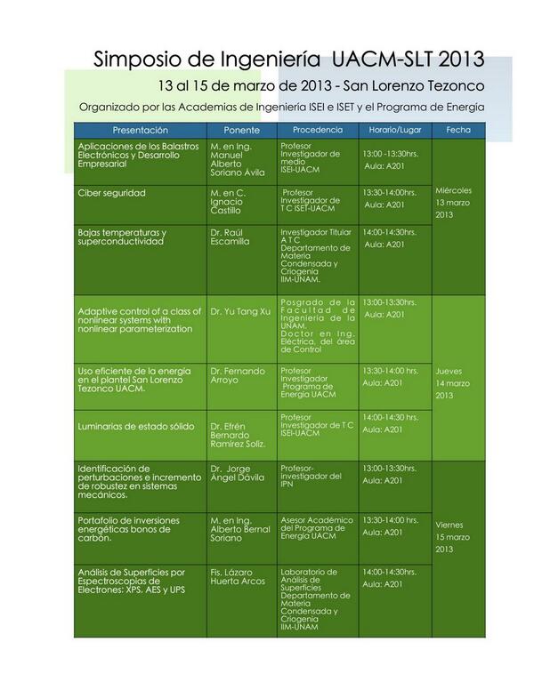 CCyT_UACM's tweet photo. Les recordamos... hoy inicia: primera edición del Simposio de Ingeniería; San Lorenzo Tezonco; TODOS ESTÁN INVITADOS http://t.co/Ur8cksMPPP