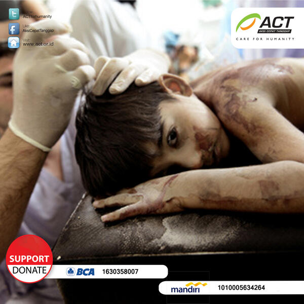 Dengan menyebarkan berita ini, anda membantu ratusan ribu korban perang Suriah mendapatkan penanganan medis #SOSSyria