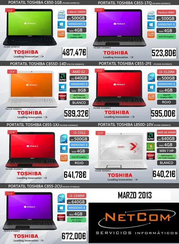 Netcomsi's tweet photo. OTRA OFERTA DE ESTE MES EN PORTATILES http://t.co/RFyT4EvbF1