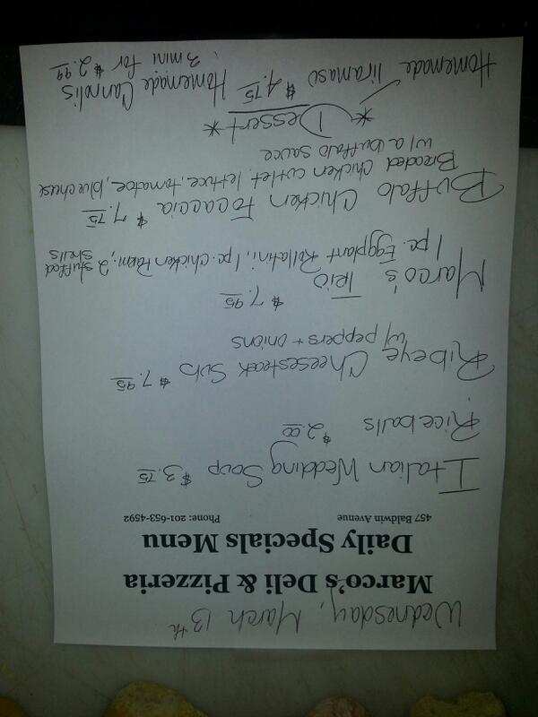 MarcosItalian's tweet image. Today's specials 03/13/13