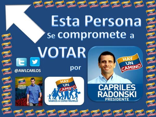 estadosucre's tweet photo. Venezuela hay un camino, este 14 de abril ejerce tu voto, palante con capriles. http://t.co/hLWu2q7qvw