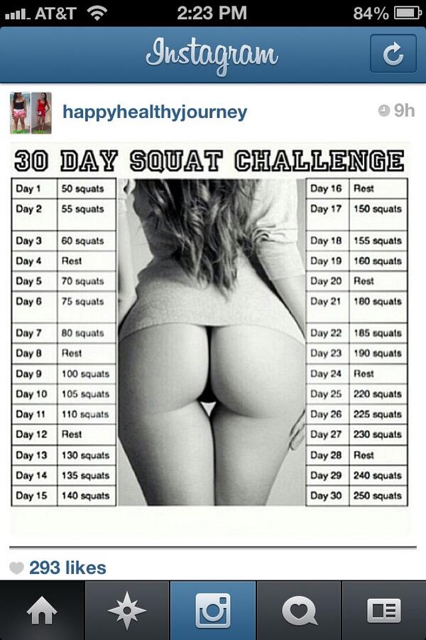 30 day squat challenge before and after pictures instagram